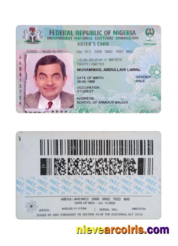 Nigeria Voter's ID card